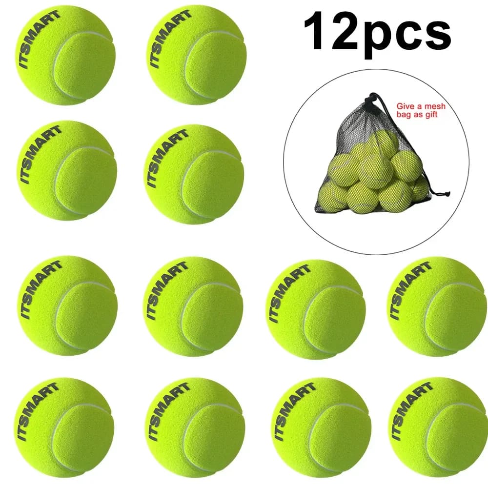 Twelve Practice Tennis Balls with Carry Bag product image